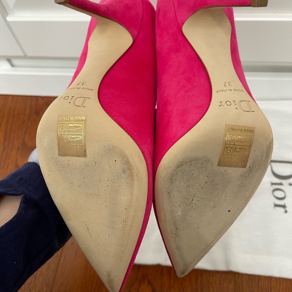 Christian Dior hot pink suede heels size 37 - Picture 10 of 16